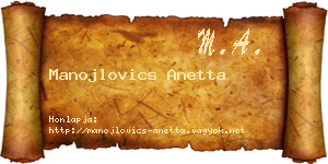 Manojlovics Anetta névjegykártya